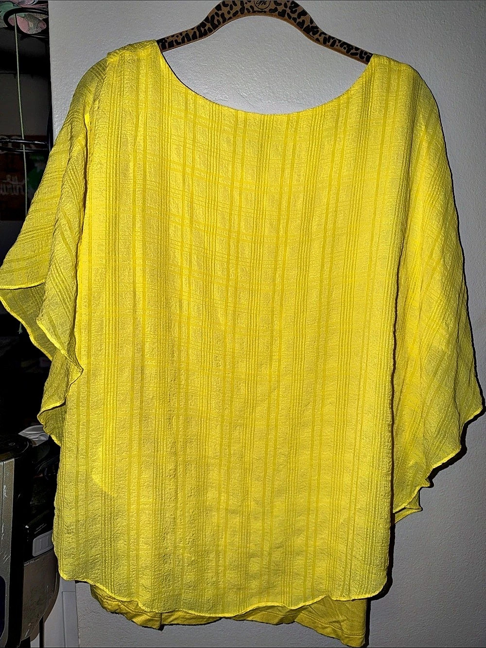 AGB Ruffle Sleeve Blouse in Yellow